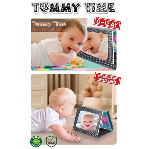 Tummy Tıme Aynalı Ilk Zeka Kartları+güvenli Bebek Aynası - E...