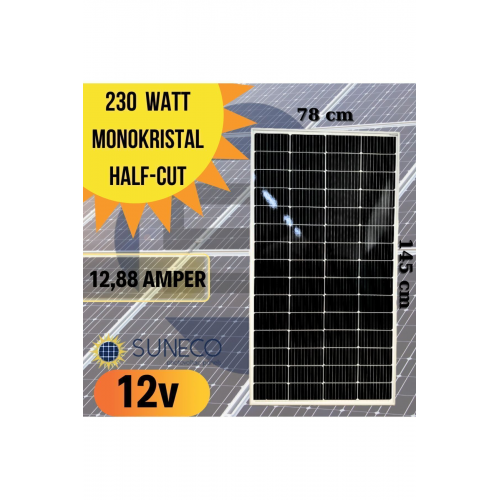 230w Watt Half-cut Monokristal Solar Güneş Paneli A Sınıf 12...