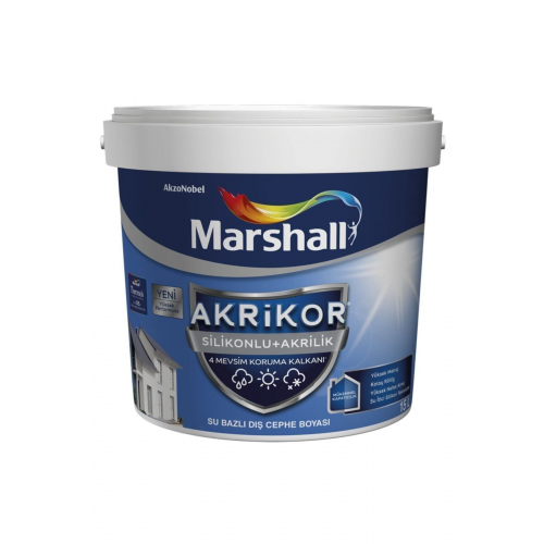 Akrikor Silikonlu Akrilik Dış Cephe Boyası 2.5lt/3.5kg-tüm Renkler 4 Mevsim Koruma Sağlar