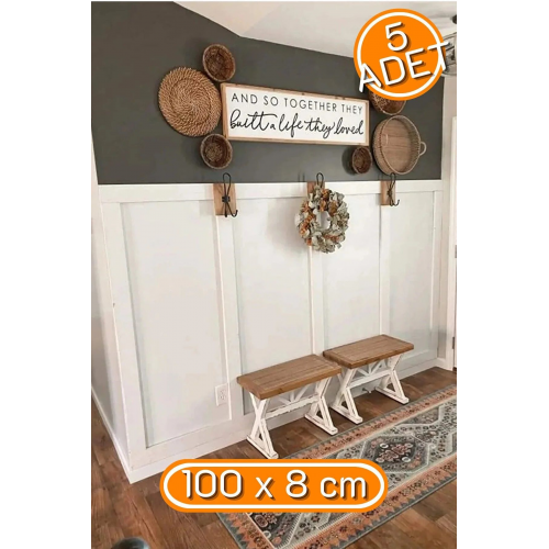 Iskandinav Duvar Çıtası 5 Adet 100 Cm X 8 Cm Boyanabilir