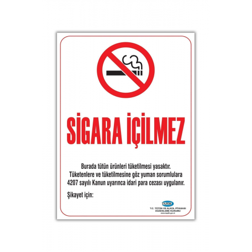 Sigara Içilmez 50x70