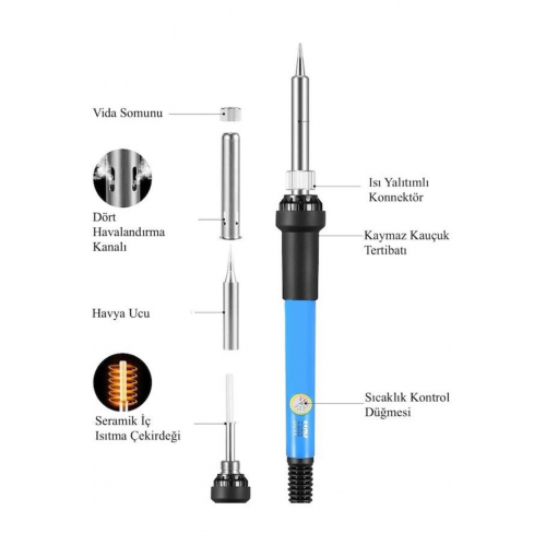 60w Sıcaklık Ayarlanabilir Kalem Havya Lehim Makinası