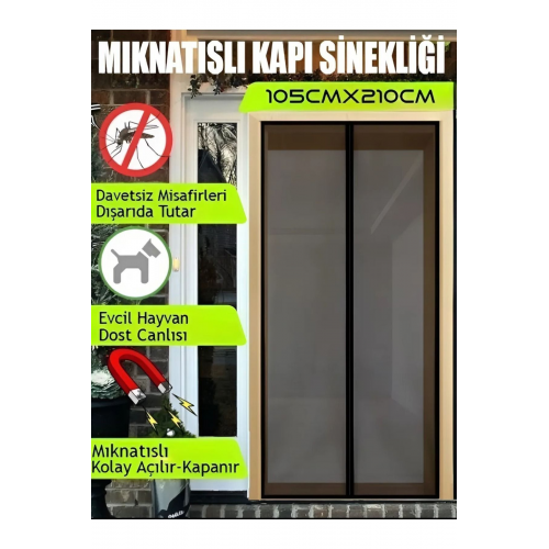 105x210cm Manyetik Mıknatıslı Sineklik Kapı Tülü Sinekliği R...