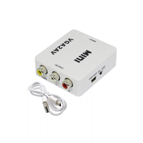 VGA2AV VGA RCA AV Dönüştürücü Çevirici Mini Audio Switch...