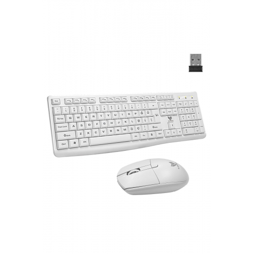 2.4 Ghz Wireless Kablosuz Sessiz Klavye Mouse Set 1600 Dpı P...