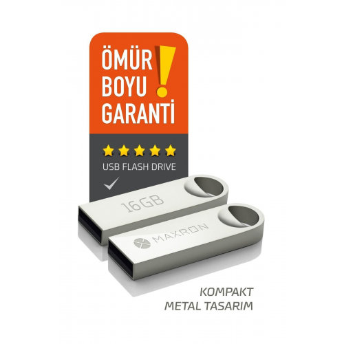 16 GB Flash Bellek Metal Gövde Ömür Boyu Garantili Güvenli U...