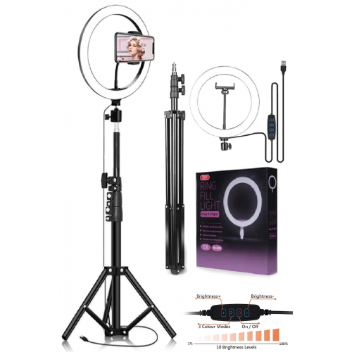 10 Inç Ring Light 5500k Youtuber Led Işıklı 2.1 Metre Tripod...