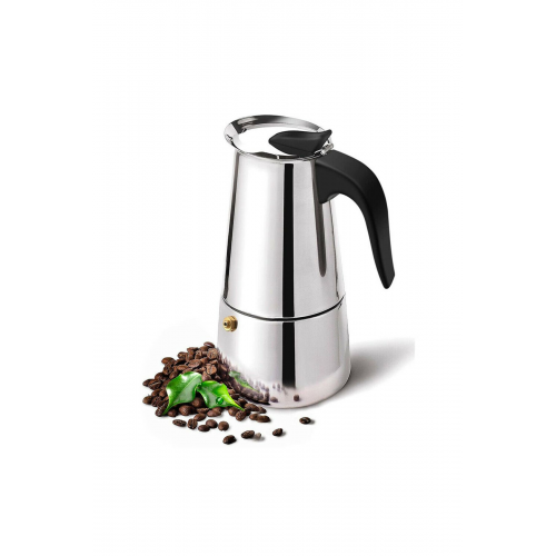 Paslanmaz Çelik Ocak Üstü 6 Cup Fincan Moka Pot Espresso Cin285-6