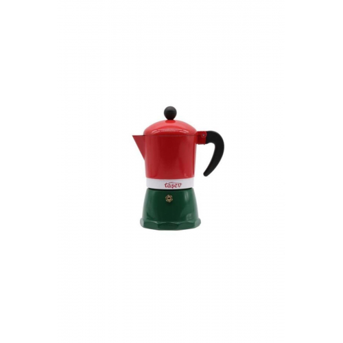 Taşev T1197 Adamo Moka Pot 6 Fincan Kırmızı&yeşil