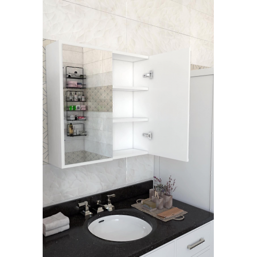 2 Kapaklı Aynalı Banyo Dolabı Çok Amaçlı Banyo Dolabı