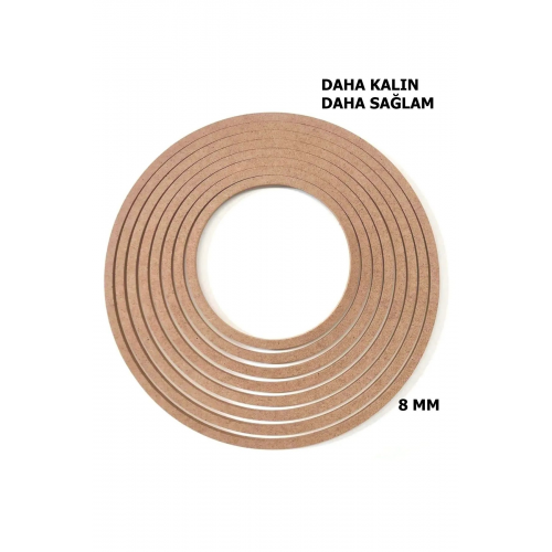 8'li Ham Mdf, 8mm Kalınlık, 30 Cm Kasnak, Boyanabilir Vidası...