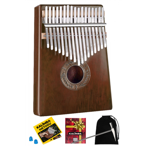 Klx-553 Kalimba 1. Sınıf Maun Ağacı Mineral Çelik Paslanmaz 17 Tuş Tam Set