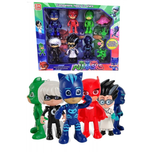 Pj Masks  Catboy Owlette Gekko 6'lı 10 Parça Oyun Seti