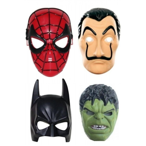 Spiderman Örümcek Adam + Batman Yarasa Adam + Hulk + La Casa De Papel Salvador Dali Maskeleri