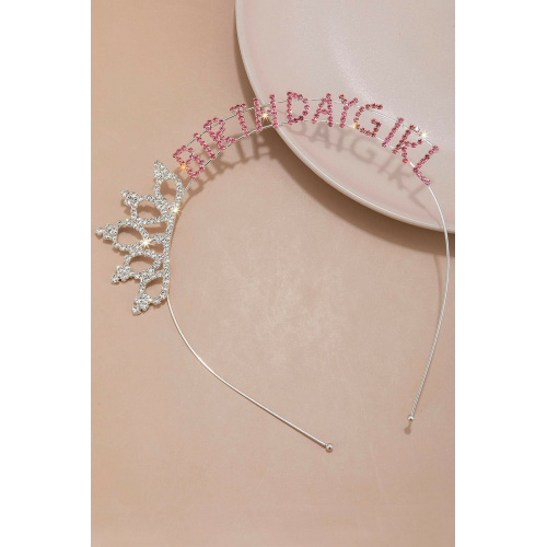 Pembe Taşlı Birthday Girl Taç Doğum Günü Tacı