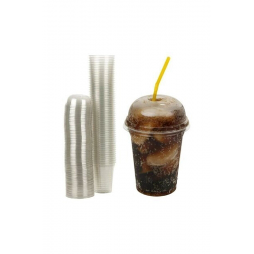 Plastik Şeffaf Bardak Kapaklı 300ml Cc Milkshake Bardağı 100 Adet