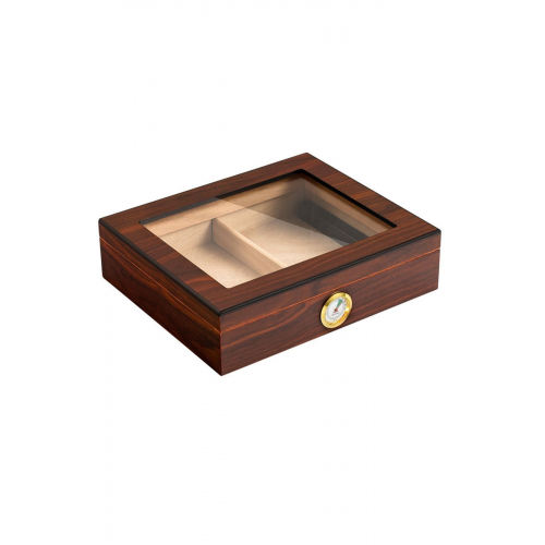 Kahverengi Camlı Humidor Puro Kutusu Rc06khv