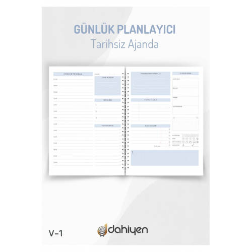 Günlük Planlayıcı | Tarihsiz Ajanda | A5 Boyut