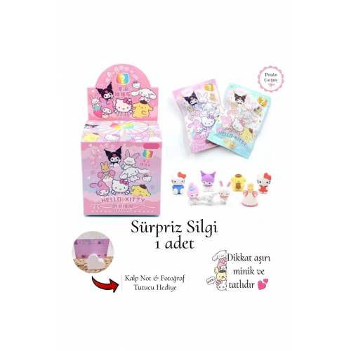 Kawaii Sürpriz Silgi 1 Adet - Minik Silgi - Kuromi , My Melody, Hello Kitty, Cinnamoroll