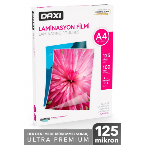 A4 125 Mikron Laminasyon Filmi | 100'lü