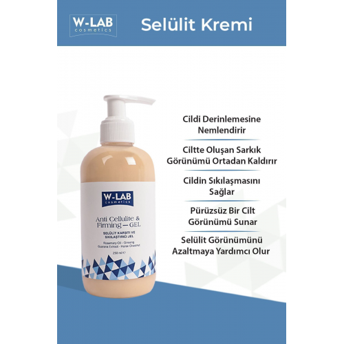 W Lab Selülit Karşıtı Ve Sıkılaştırıcı Jel 250 ml