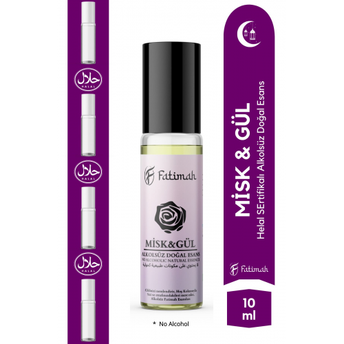 Misk&gül Kokusu Doğal Esans Alkolsüz Esans Esansiyel Yağ Roll On Esans Natural Essence 10ml