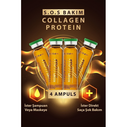 Multivitamin Collagen - Protein Acil Kurtarma Saç Bakım Kürü 4x10ml 4 Ampul