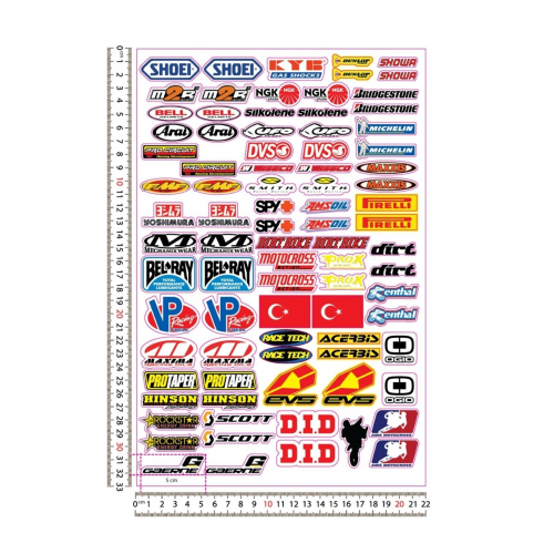 Motosiklet Sponsor Sticker Seti