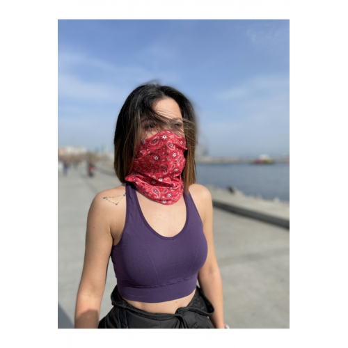 Etnik Model Nar Çiçeği Baf Buff Bandana Boyunluk