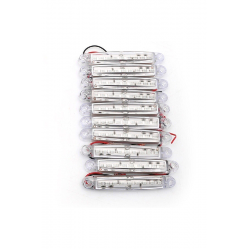 10 Adet Beyaz 9 Ledli Parmak Led Lamba 12v-24v