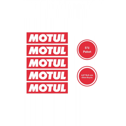 5 Adet Motul Yağ Sticker Etiket 16,5*4,5cm