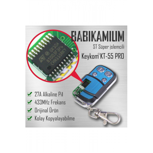 Kt-55 Pro Süper Işlemcili Garaj Kepenk Bariyer Kapı Oto Alarm 433mhz Programlanabilir Akıllı Kumanda