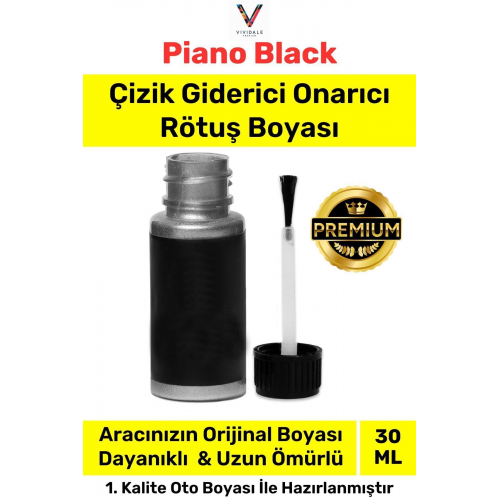 Premium Araba Motosiklet Taş İzi Çizik Giderici Onarıcı Piano Black Parlak Siyah Rötüş Boyası 20ml